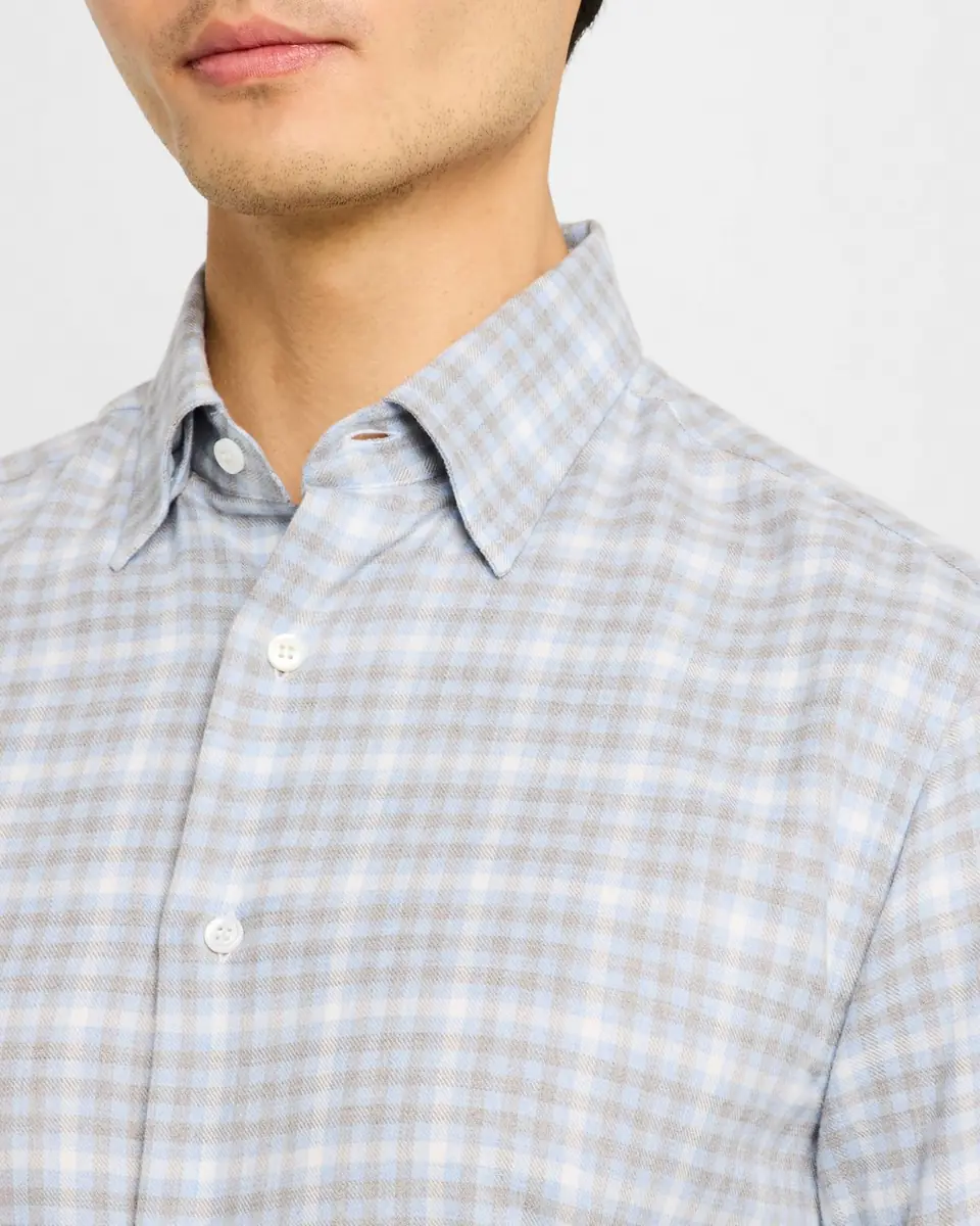Brioni Men's Check Flannel Casual Button-Down Shirt | Thumbnail 5 Brioni Men's Check Flannel Casual Button-Down Shirt | Thumbnail 5
