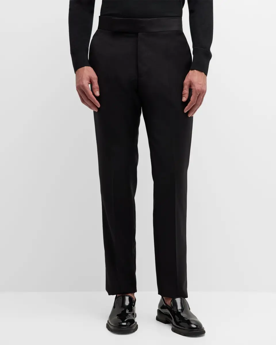 Emporio Armani Men's Wool Tuxedo Trousers | Thumbnail 2 Emporio Armani Men's Wool Tuxedo Trousers | Thumbnail 2