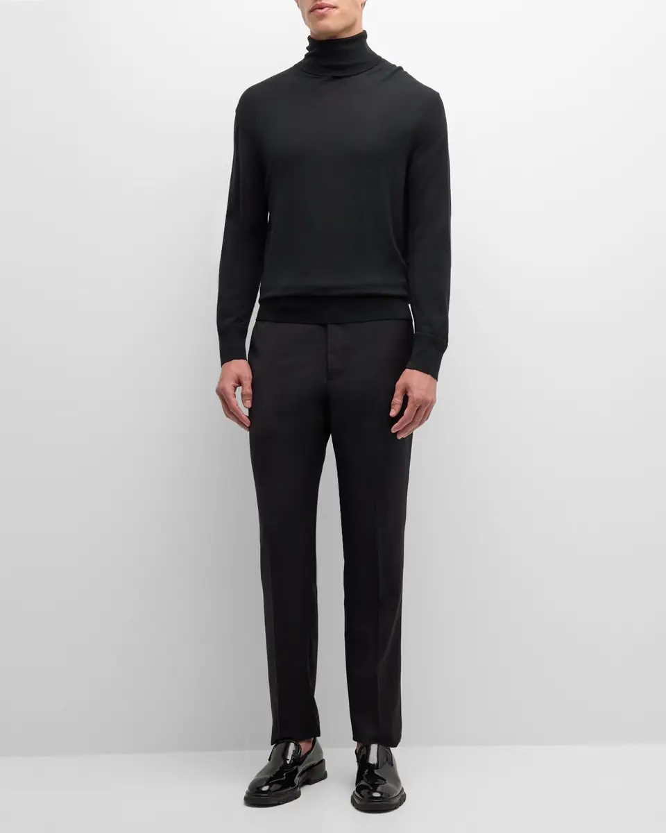 Emporio Armani Men's Wool Tuxedo Trousers | Thumbnail 3 Emporio Armani Men's Wool Tuxedo Trousers | Thumbnail 3