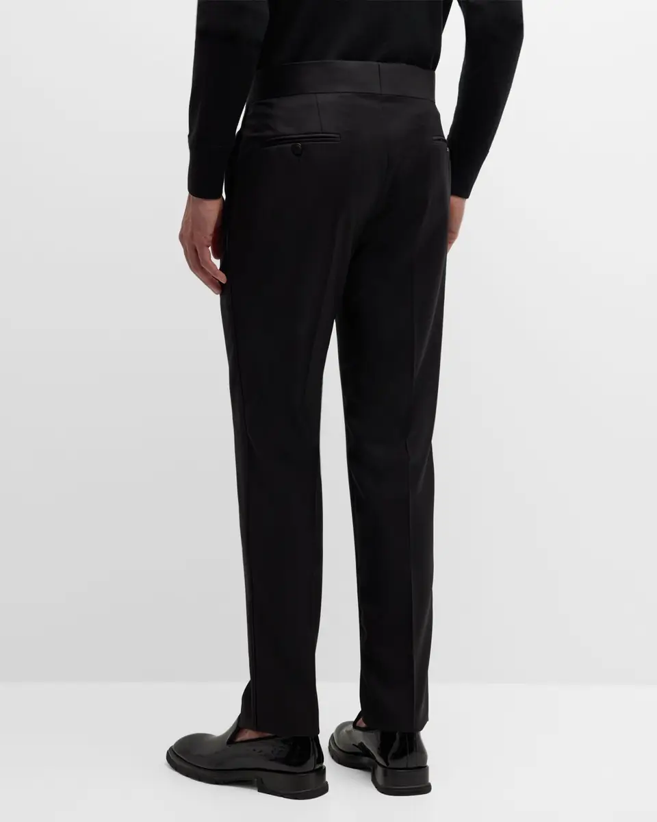 Emporio Armani Men's Wool Tuxedo Trousers | Thumbnail 4 Emporio Armani Men's Wool Tuxedo Trousers | Thumbnail 4