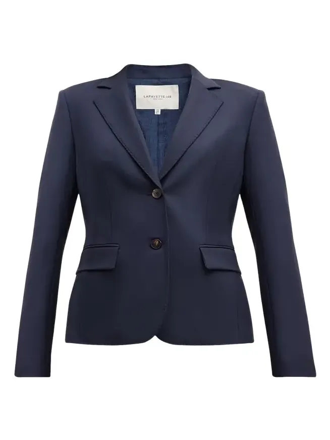 Pick Stitch Stretch Wool Blazer