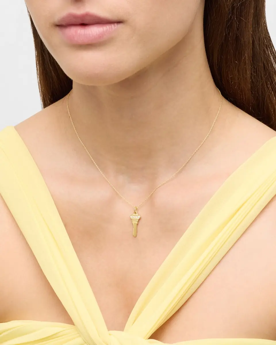 Roberto Coin 18K Key Pendant Necklace with Diamonds | Thumbnail 2 Roberto Coin 18K Key Pendant Necklace with Diamonds | Thumbnail 2