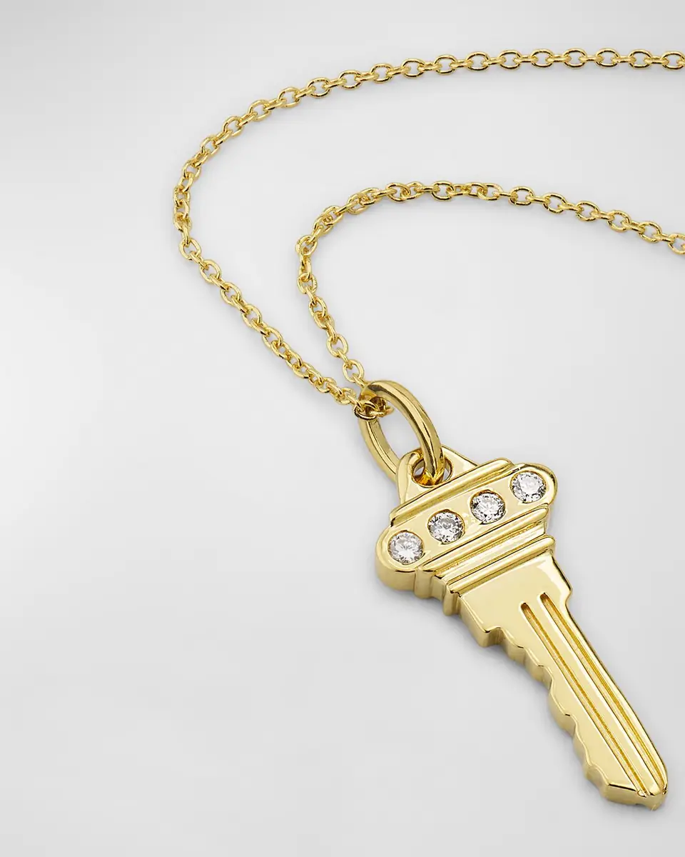 Roberto Coin 18K Key Pendant Necklace with Diamonds | Thumbnail 3 Roberto Coin 18K Key Pendant Necklace with Diamonds | Thumbnail 3