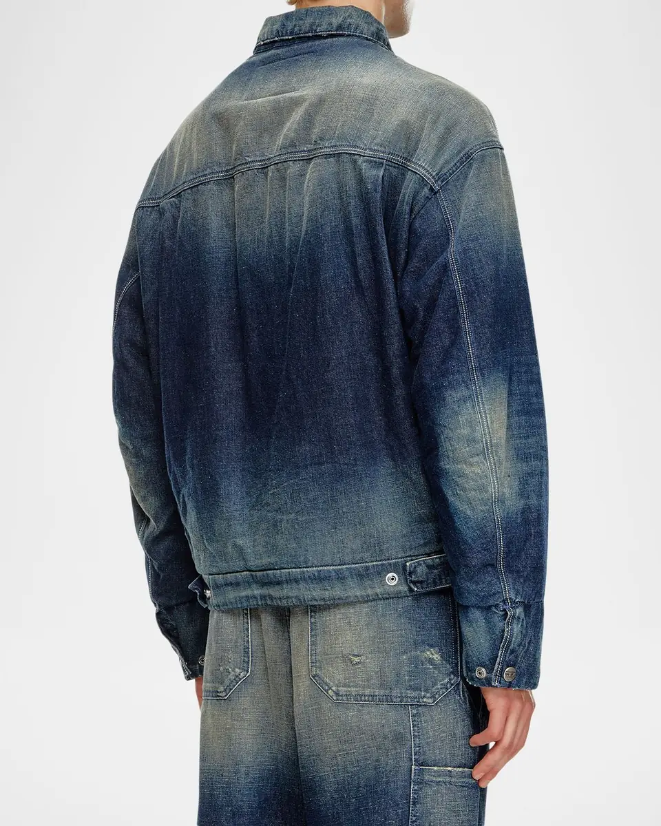 Diesel Men's D-Stack Faded Denim Jacket | Thumbnail 3