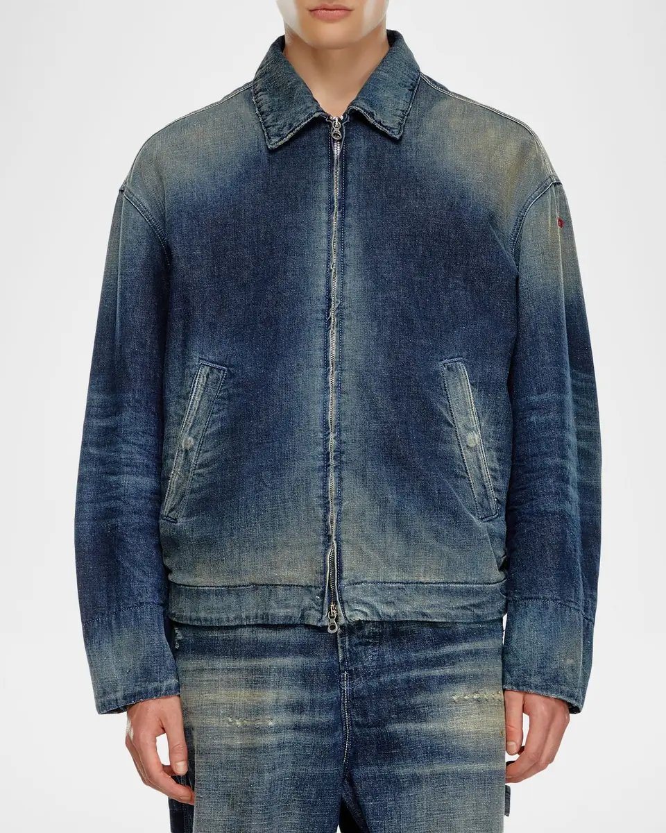 Diesel Men's D-Stack Faded Denim Jacket | Thumbnail 4
