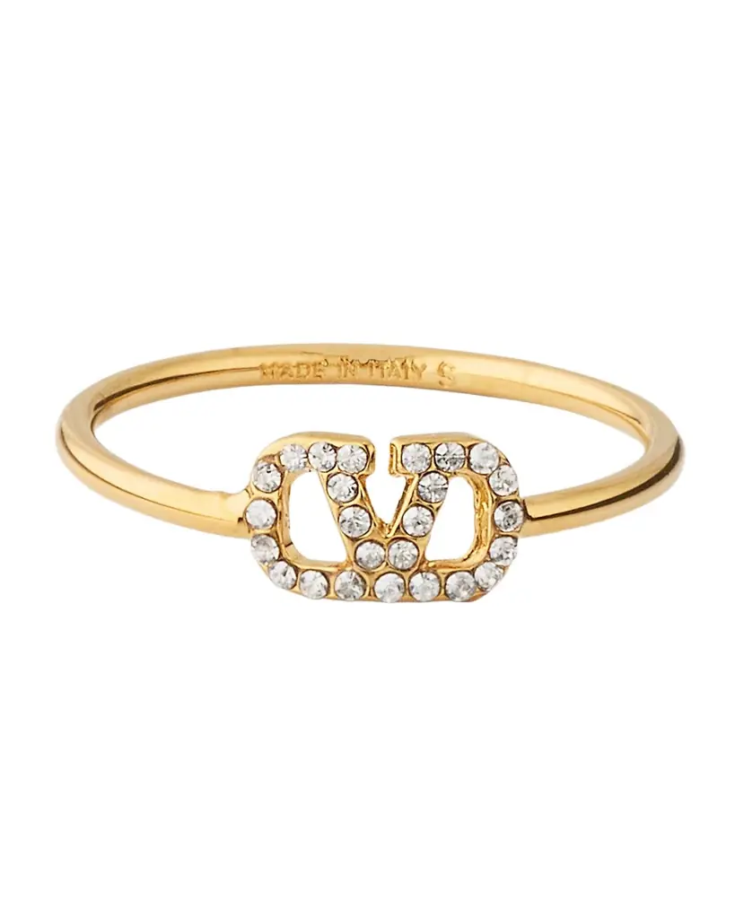 Valentino Garavani VLogo Signature Strass Ring | Image 1 Valentino Garavani VLogo Signature Strass Ring | Image 1