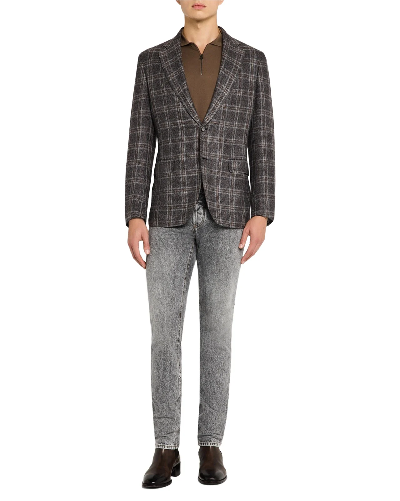 Men's Wool-Cashmere Plaid Sport Coat