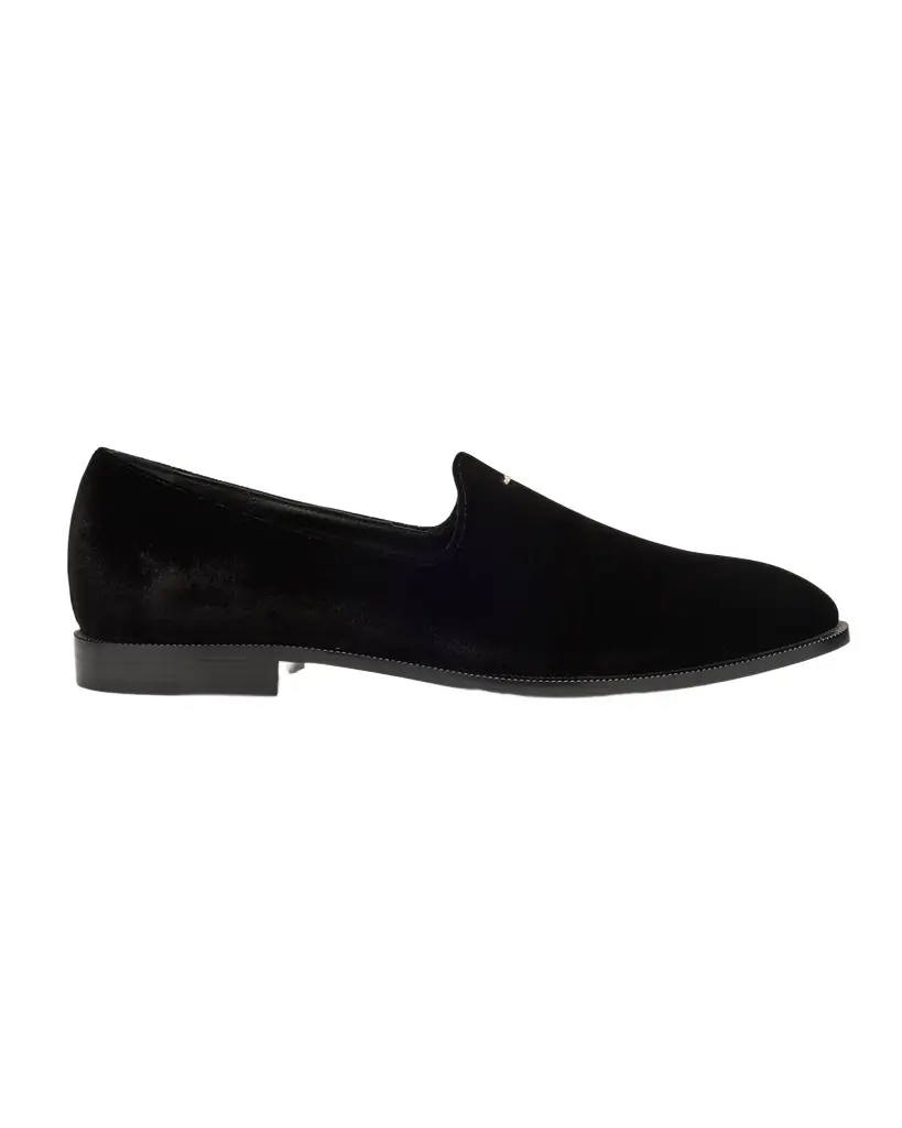 Giuseppe Zanotti Men's Irmha Crystal-Embellished Velvet Loafers | Image 1 Giuseppe Zanotti Men's Irmha Crystal-Embellished Velvet Loafers | Image 1