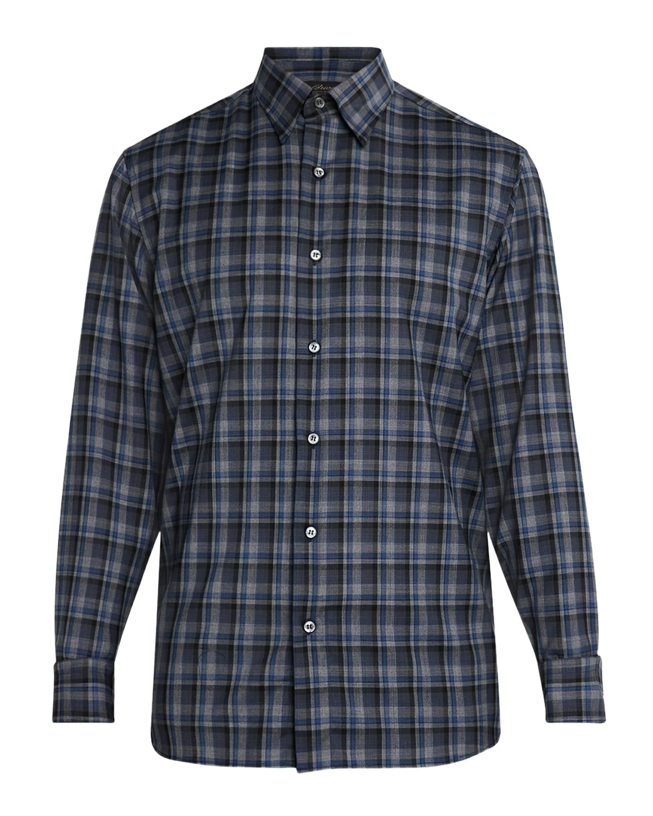 Men's Wool Check Casual Button-Down Shirt Men's Wool Check Casual Button-Down Shirt