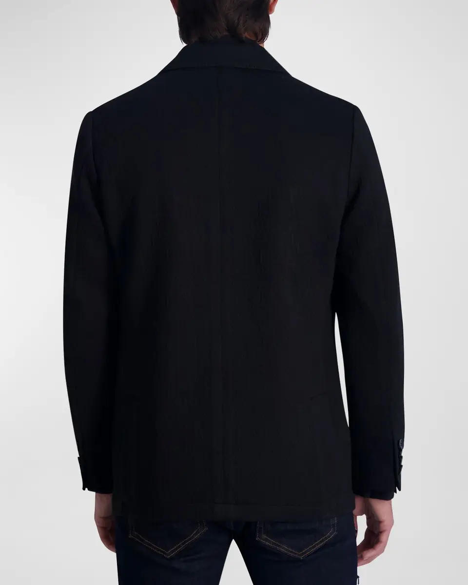 Karl Lagerfeld Paris Men's Monogram Jacquard Blazer | Thumbnail 3 Karl Lagerfeld Paris Men's Monogram Jacquard Blazer | Thumbnail 3
