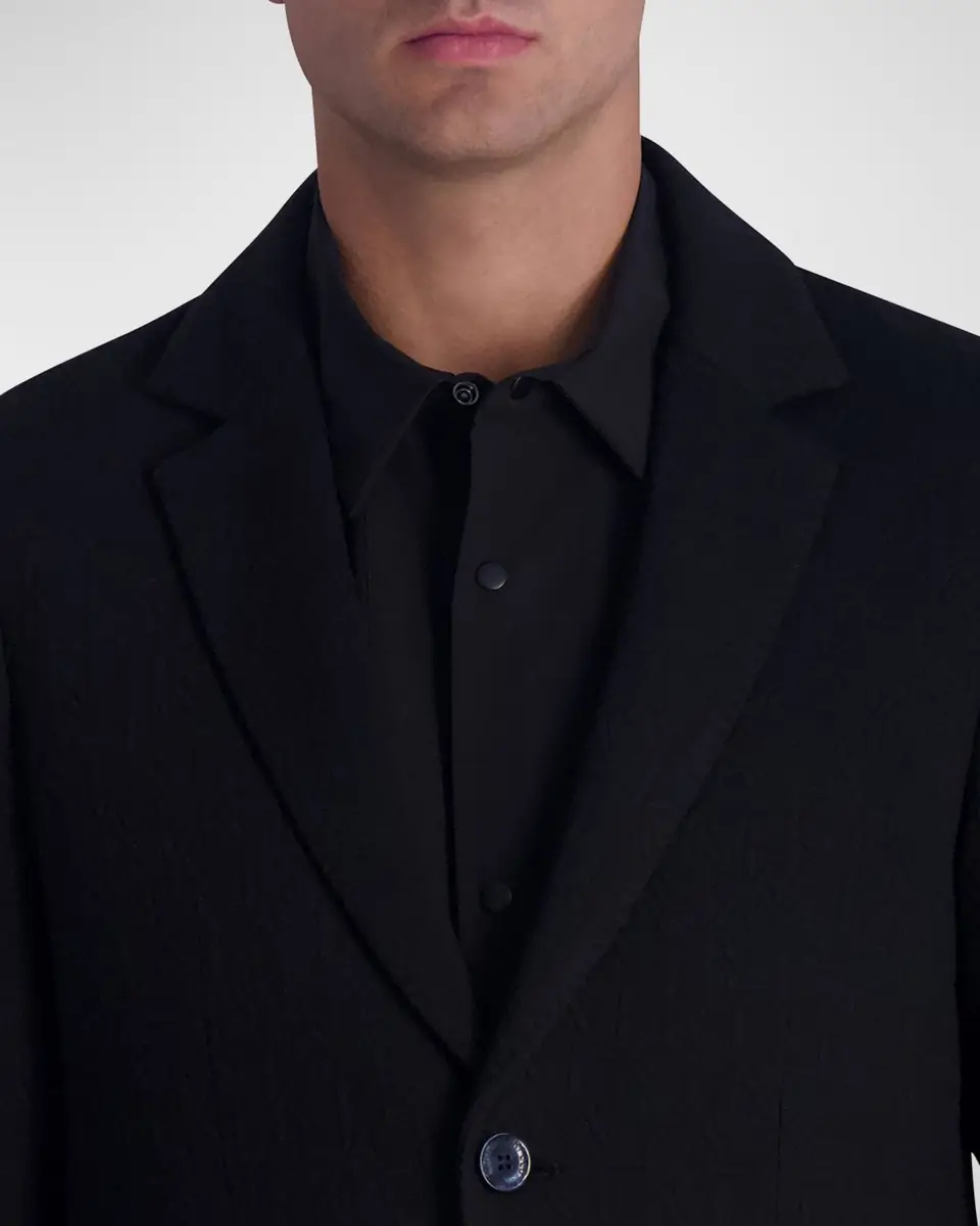 Karl Lagerfeld Paris Men's Monogram Jacquard Blazer | Thumbnail 4 Karl Lagerfeld Paris Men's Monogram Jacquard Blazer | Thumbnail 4