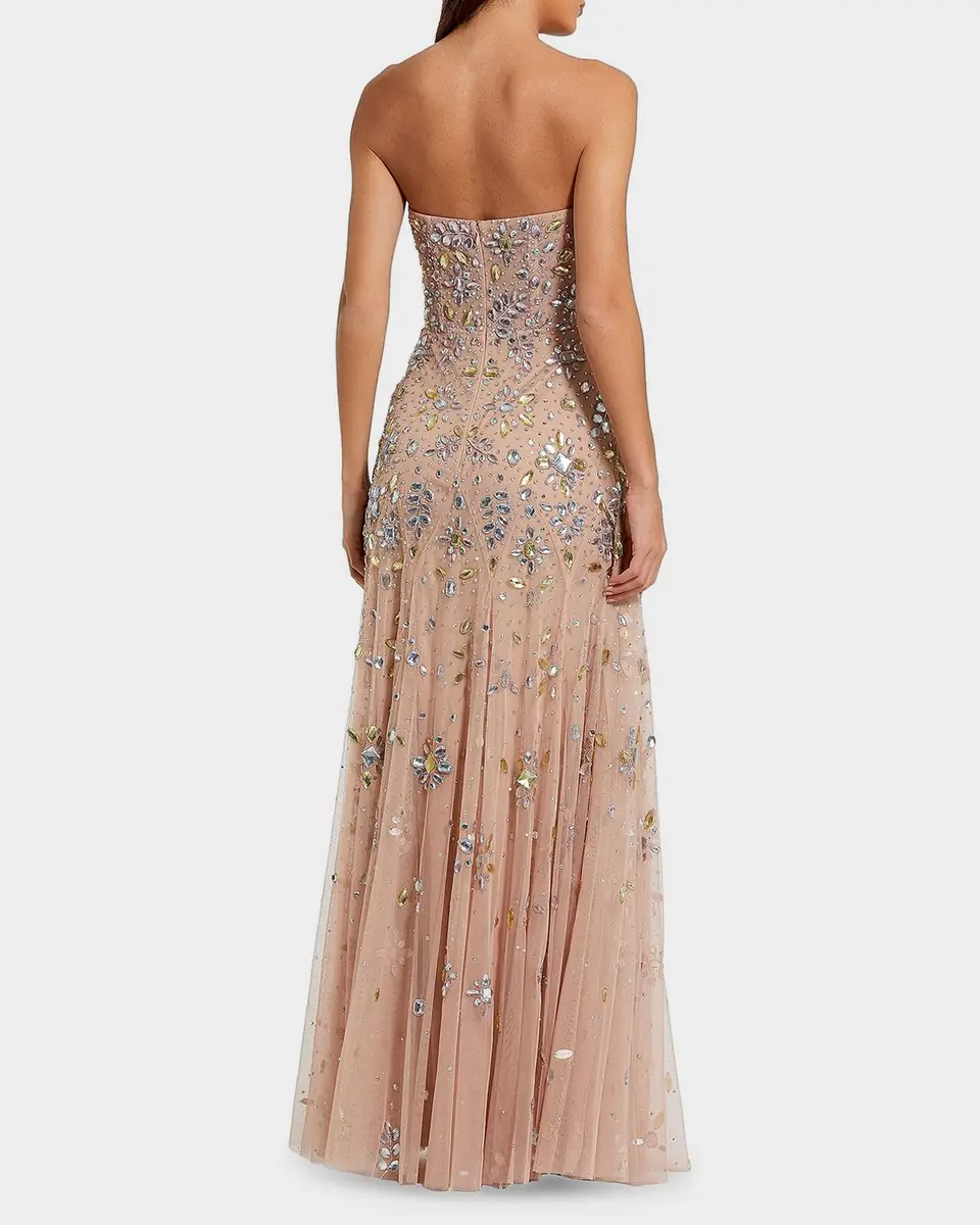 Mac Duggal Crystal-Embellished Mesh Strapless Gown | Thumbnail 2 Mac Duggal Crystal-Embellished Mesh Strapless Gown | Thumbnail 2