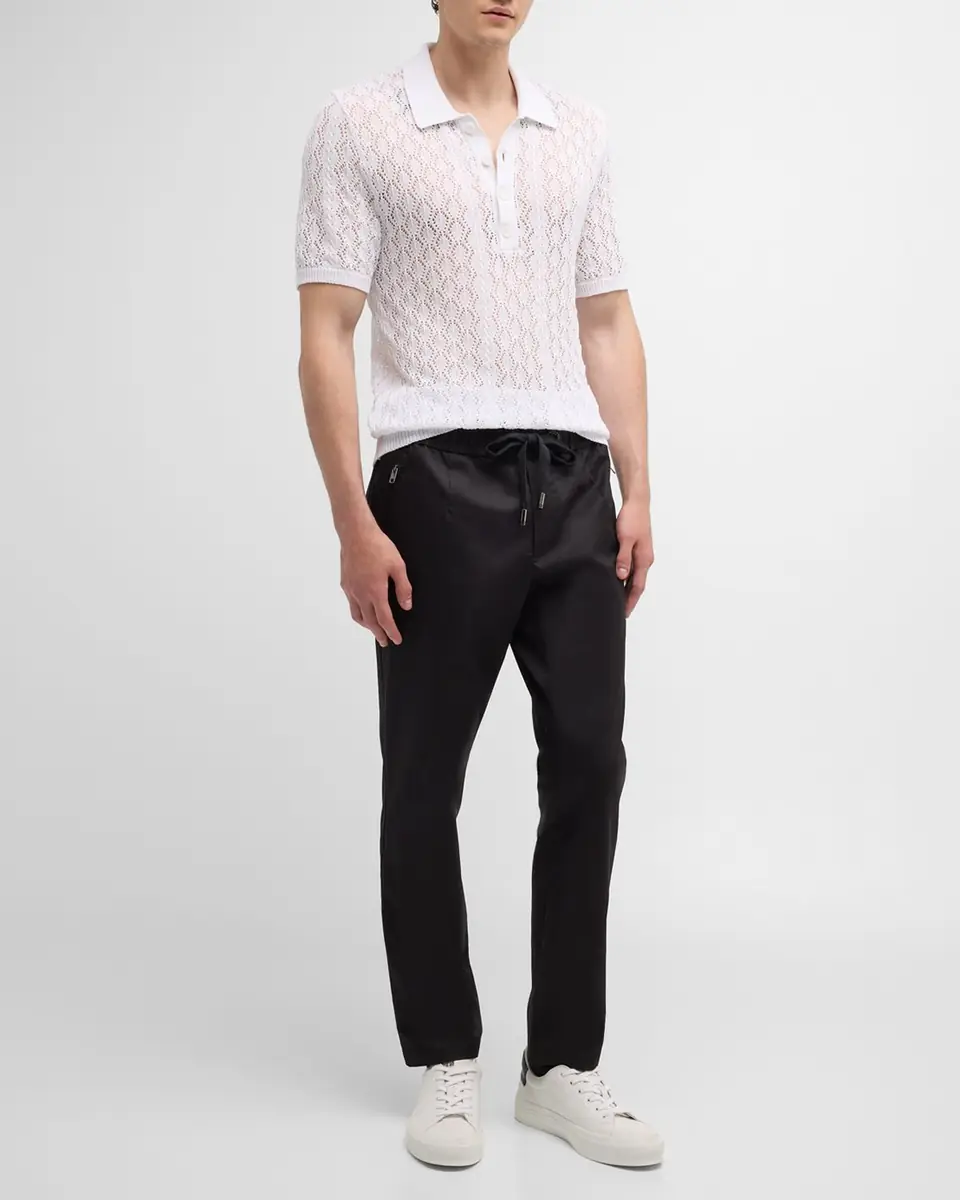 Dolce & Gabbana Men's Stretch Cotton Drawstring Pants | Thumbnail 2