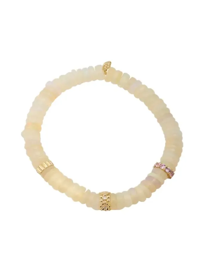 Sydney Evan Cocktail Daisy Rondelle on Ethiopian Beaded Bracelet