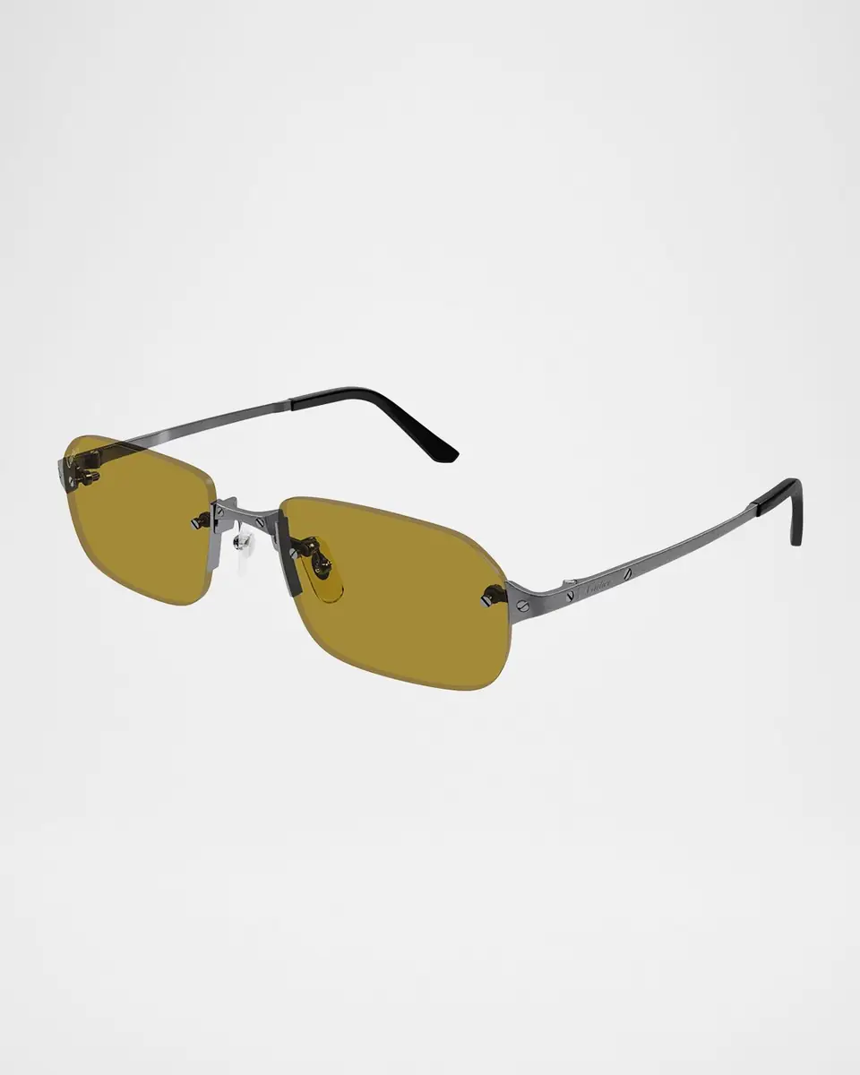 Cartier Men's Metal Rimless Rectangle Sunglasses | Thumbnail 2 Cartier Men's Metal Rimless Rectangle Sunglasses | Thumbnail 2