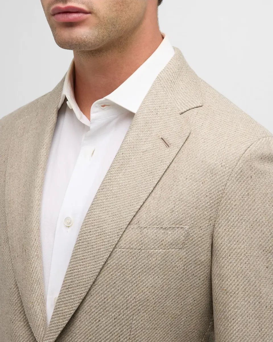 Brioni Men's Melange Twill Blazer | Thumbnail 5 Brioni Men's Melange Twill Blazer | Thumbnail 5
