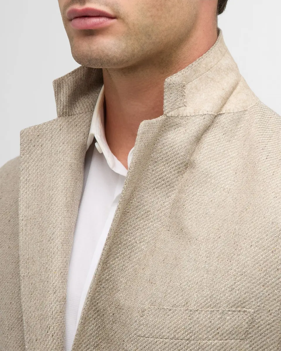 Brioni Men's Melange Twill Blazer | Thumbnail 7 Brioni Men's Melange Twill Blazer | Thumbnail 7