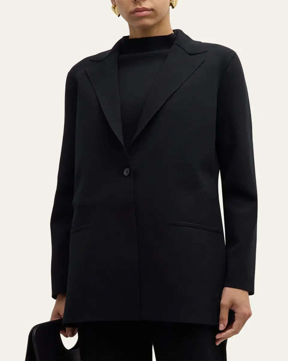 Lafayette 148 New York Single-Button Matte Crepe Blazer | Thumbnail 4 Lafayette 148 New York Single-Button Matte Crepe Blazer | Thumbnail 4