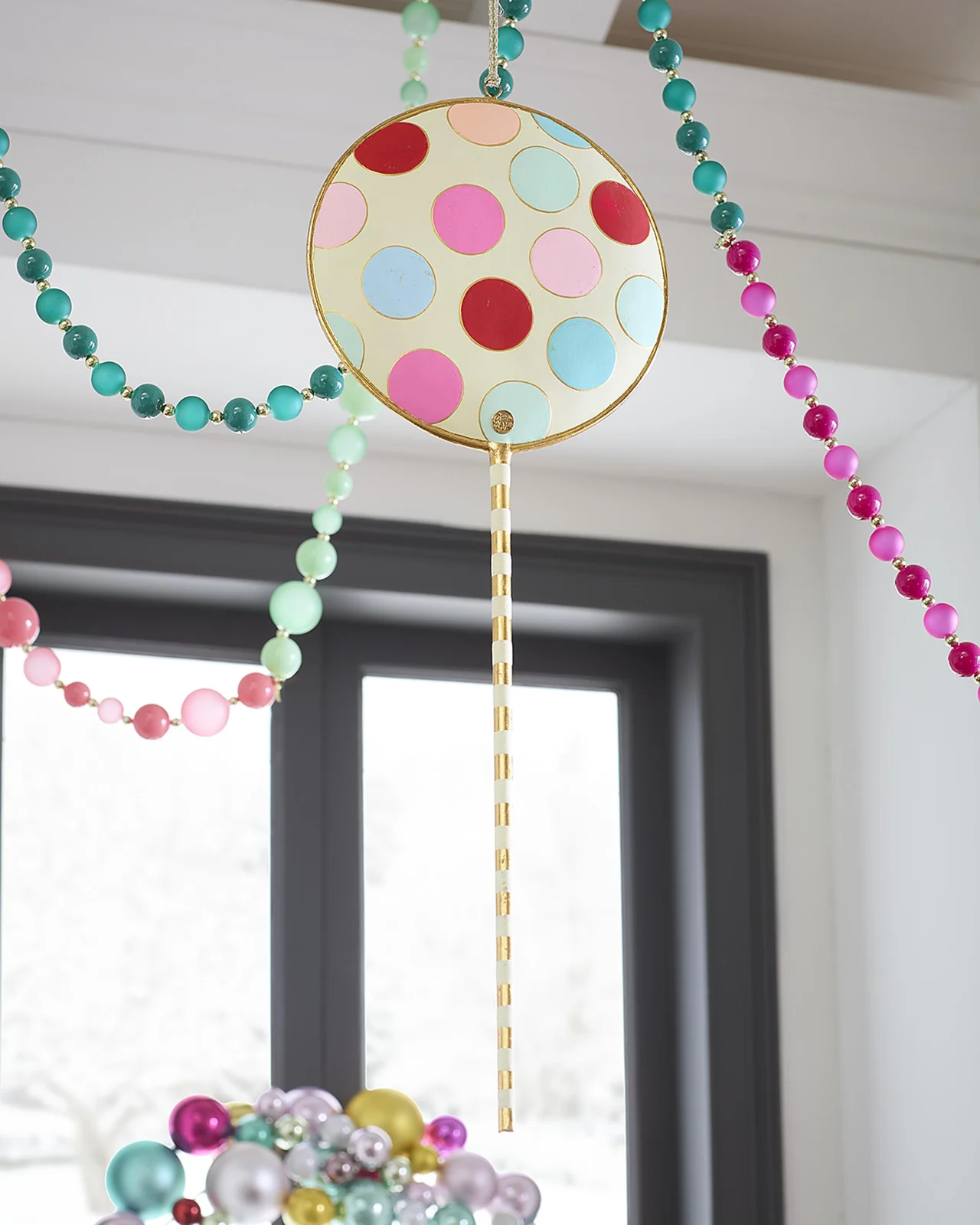 Glitterville Polka Dot Lollipop Christmas Display, 28"