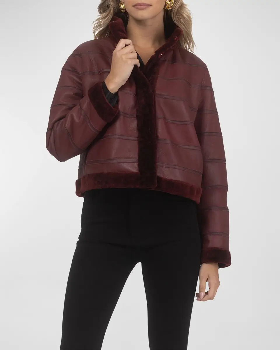 Gorski Reversible Textured Lamb Shearling Jacket | Thumbnail 3