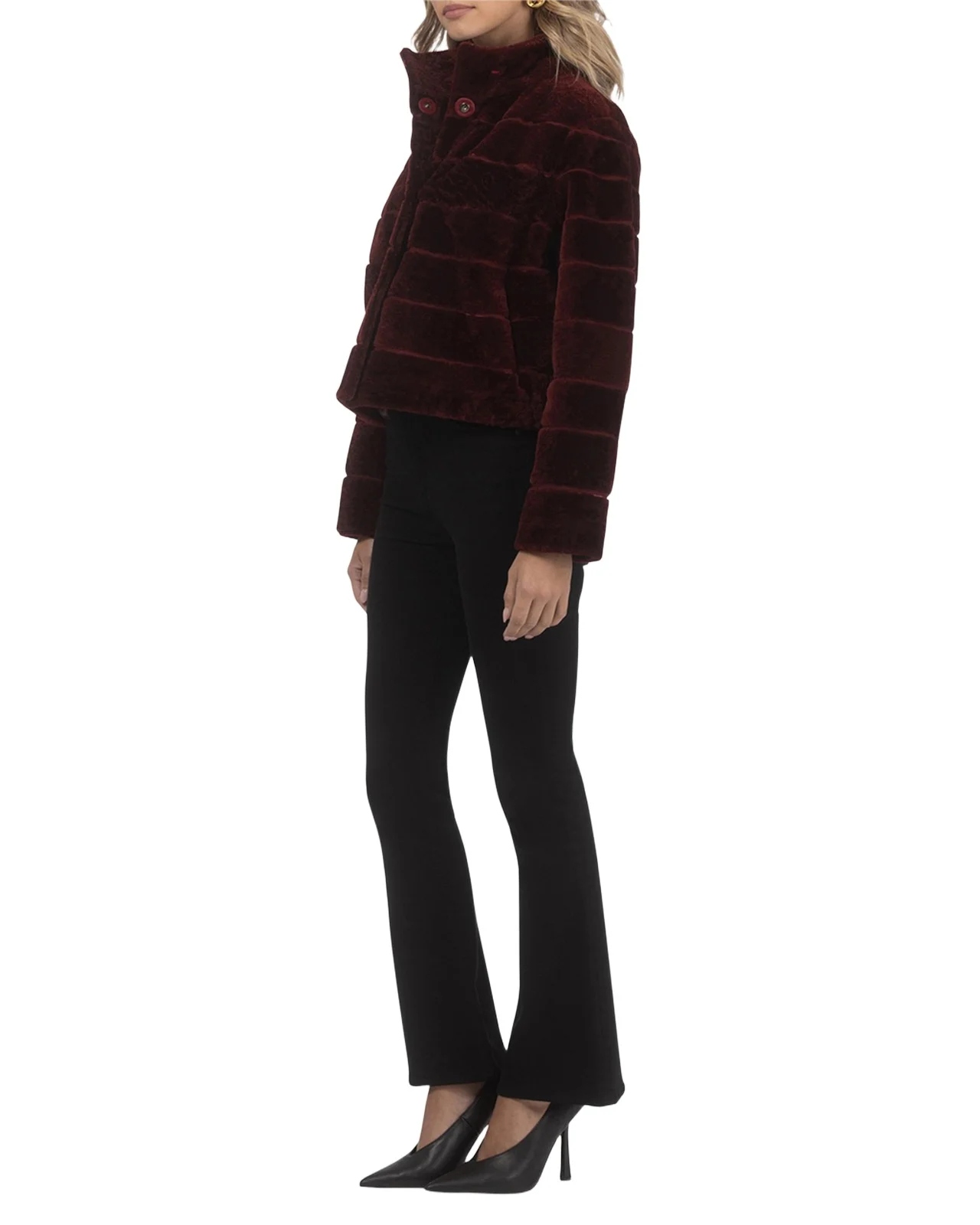 Reversible Textured Lamb Shearling Jacket Reversible Textured Lamb Shearling Jacket
