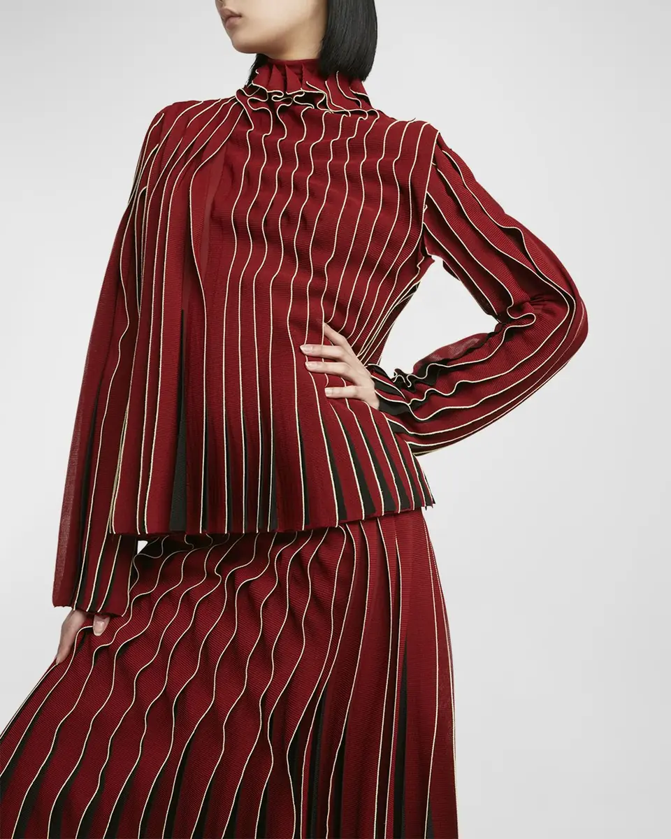 Bottega Veneta Dimensional Mock-Neck Blouse | Thumbnail 7 Bottega Veneta Dimensional Mock-Neck Blouse | Thumbnail 7