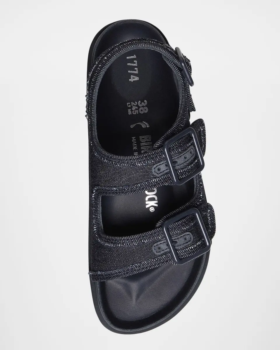 1774 Birkenstock Milano Denim Dual-Buckle Slingback Sandals | Thumbnail 2 1774 Birkenstock Milano Denim Dual-Buckle Slingback Sandals | Thumbnail 2