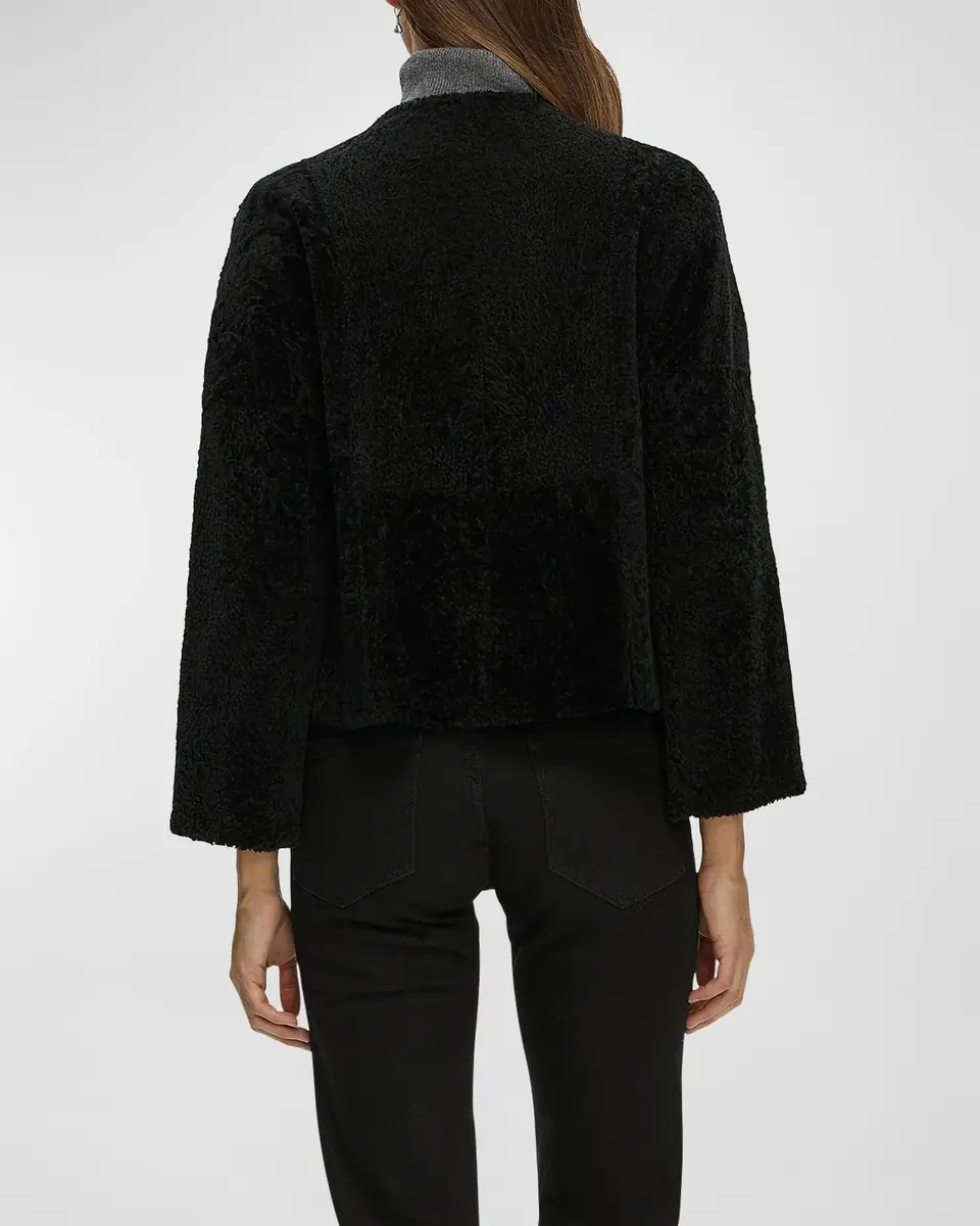 Gorski Reversible Collarless Shearling Lamb Jacket | Thumbnail 5 Gorski Reversible Collarless Shearling Lamb Jacket | Thumbnail 5