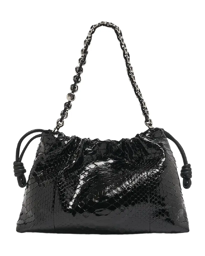 Loewe Flamenco Large Shoulder Bag in Patent Python | Image 1 Loewe Flamenco Large Shoulder Bag in Patent Python | Image 1