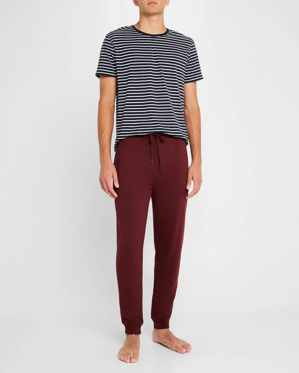 Derek Rose Men's Ryder Horizontal Stripe Crewneck T-Shirt | Thumbnail 2 Derek Rose Men's Ryder Horizontal Stripe Crewneck T-Shirt | Thumbnail 2