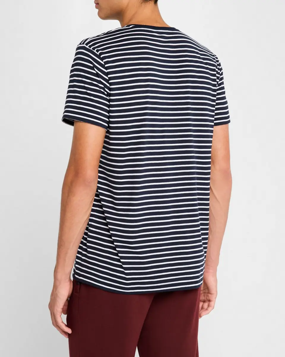 Derek Rose Men's Ryder Horizontal Stripe Crewneck T-Shirt | Thumbnail 3 Derek Rose Men's Ryder Horizontal Stripe Crewneck T-Shirt | Thumbnail 3