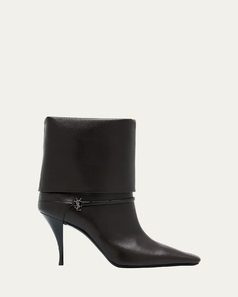 Saint Laurent Niki Leather YSL Buckle Ankle Booties | Thumbnail 6 Saint Laurent Niki Leather YSL Buckle Ankle Booties | Thumbnail 6