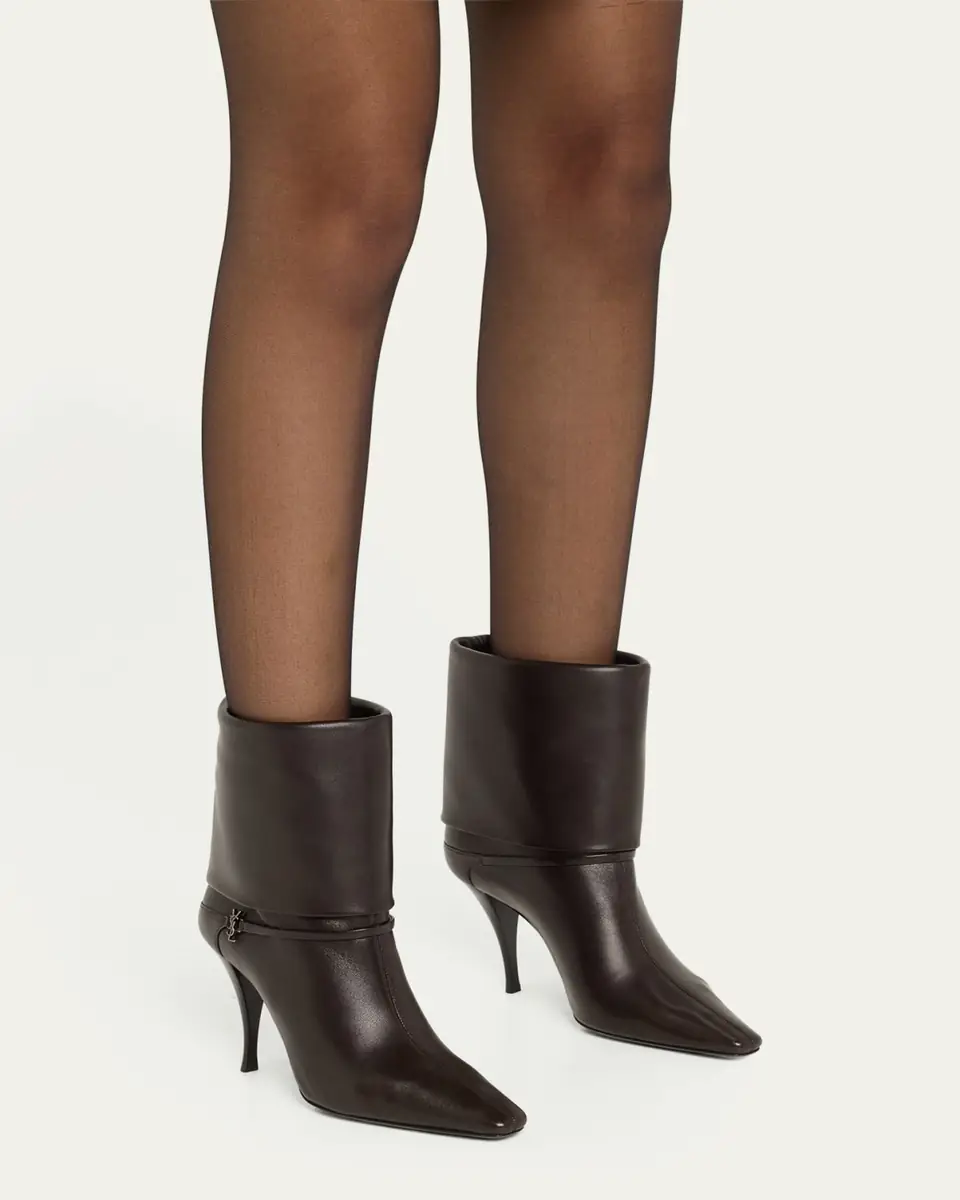 Saint Laurent Niki Leather YSL Buckle Ankle Booties | Thumbnail 7 Saint Laurent Niki Leather YSL Buckle Ankle Booties | Thumbnail 7