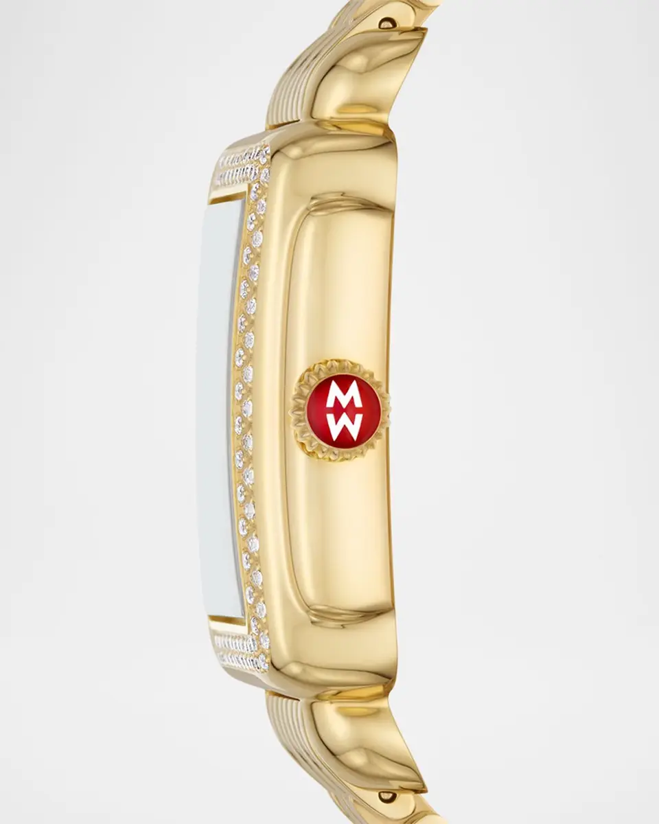 Michele Deco Madison Mid Noir Diamond Dial Gold Bracelet Watch | Thumbnail 4 Michele Deco Madison Mid Noir Diamond Dial Gold Bracelet Watch | Thumbnail 4