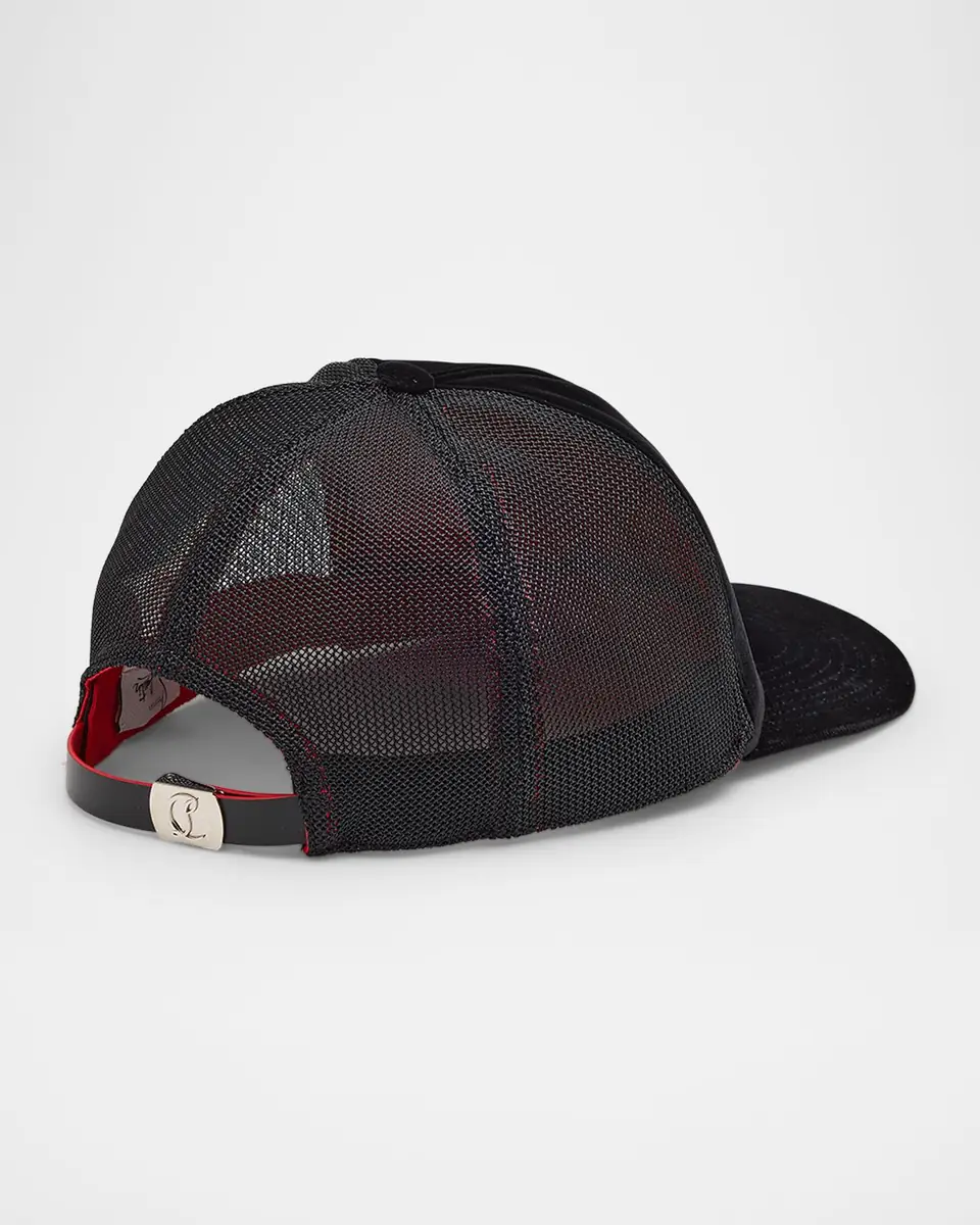 Christian Louboutin Men's Aliochitto Velvet Trucker Hat | Thumbnail 2 Christian Louboutin Men's Aliochitto Velvet Trucker Hat | Thumbnail 2