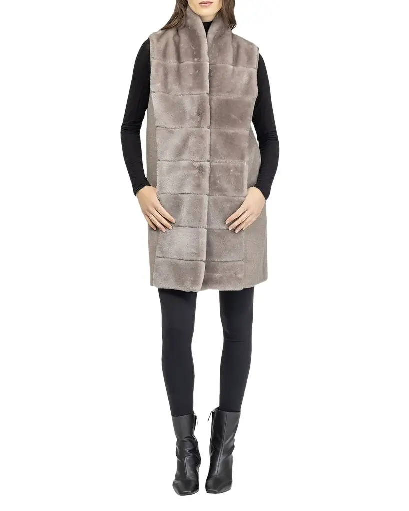 Gorski Reversible Shearling Lamb Vest with Cashmere-Blend Back | Image 1 Gorski Reversible Shearling Lamb Vest with Cashmere-Blend Back | Image 1