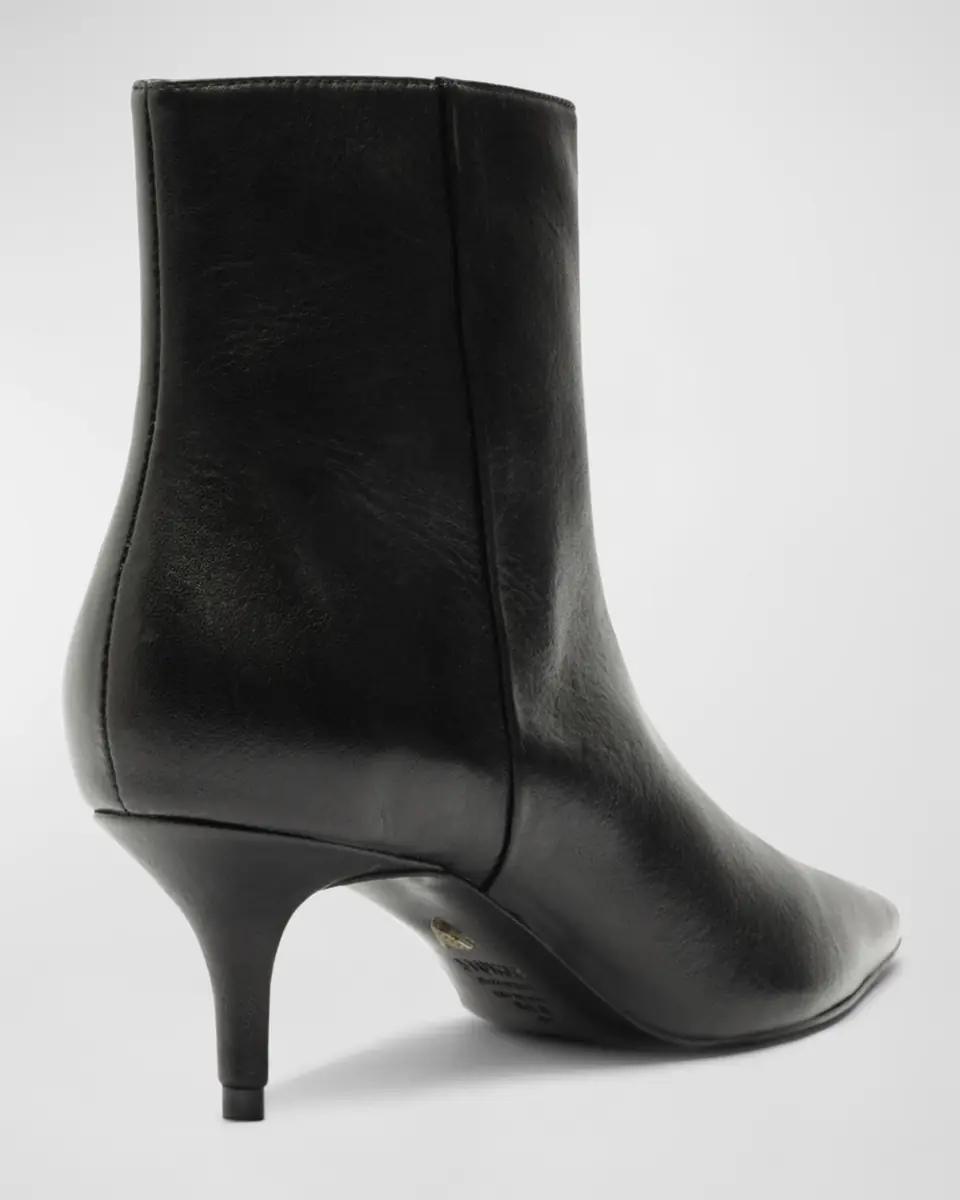Schutz Mikki Leather Kitten Zip Booties | Thumbnail 3 Schutz Mikki Leather Kitten Zip Booties | Thumbnail 3