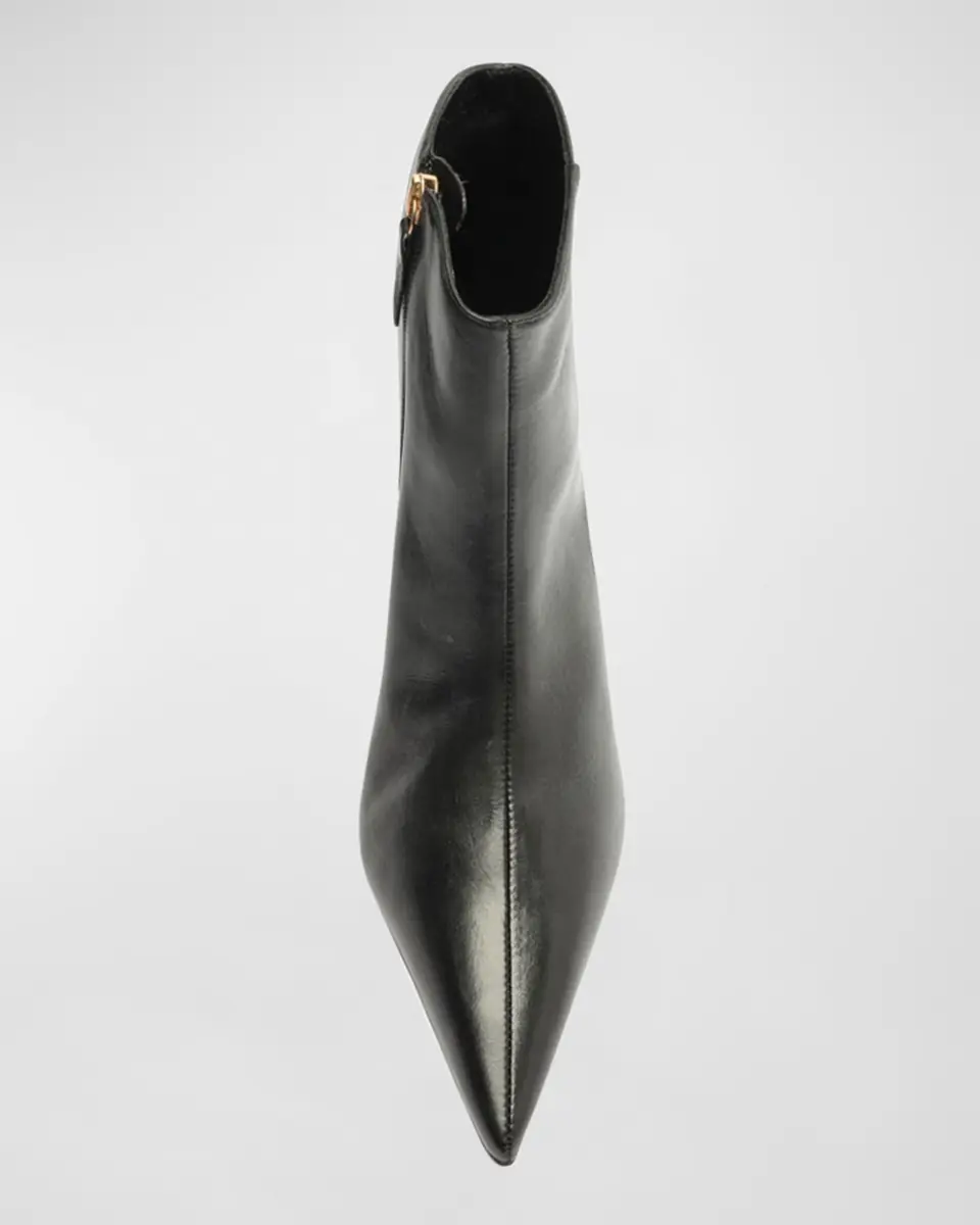 Schutz Mikki Leather Kitten Zip Booties | Thumbnail 4 Schutz Mikki Leather Kitten Zip Booties | Thumbnail 4