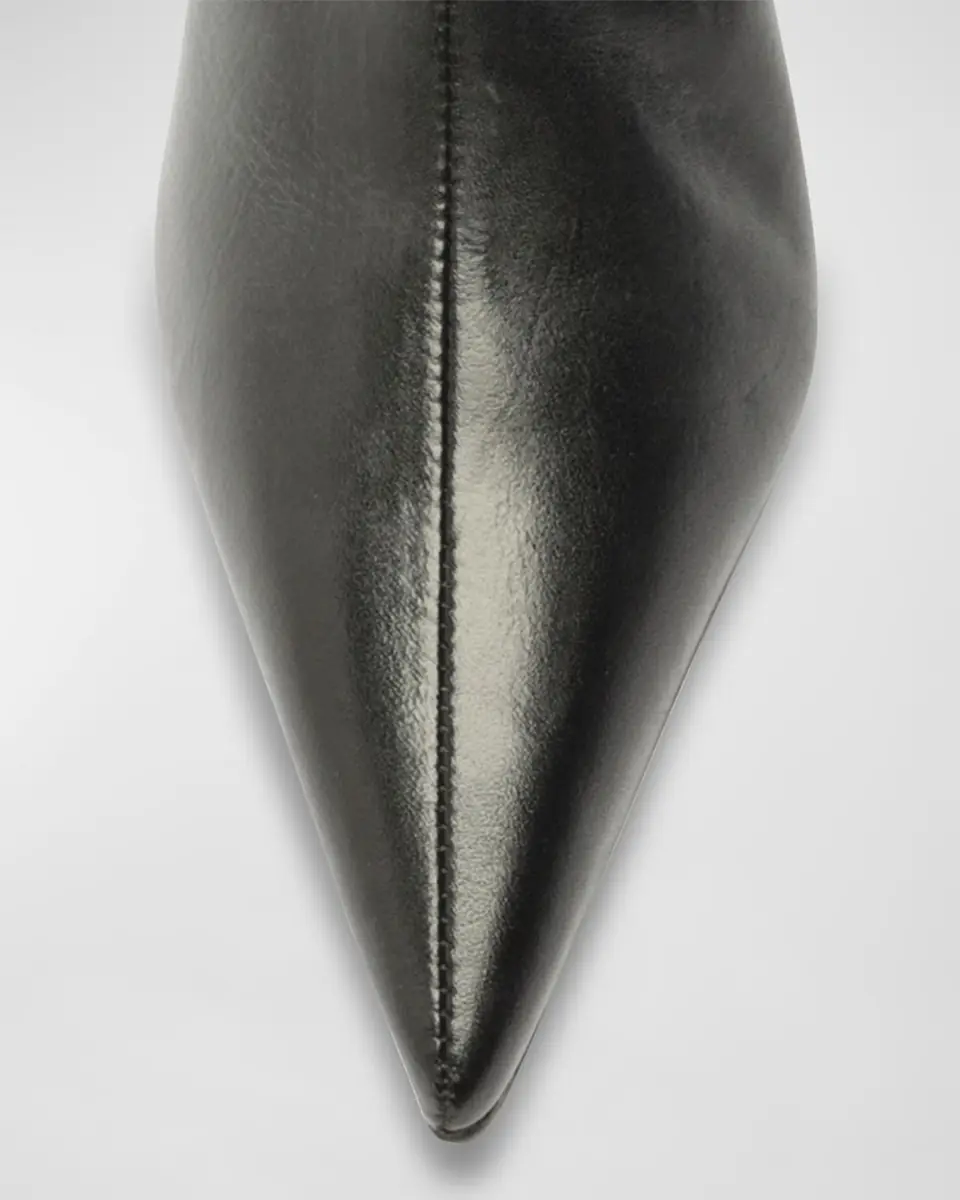 Schutz Mikki Leather Kitten Zip Booties | Thumbnail 5 Schutz Mikki Leather Kitten Zip Booties | Thumbnail 5