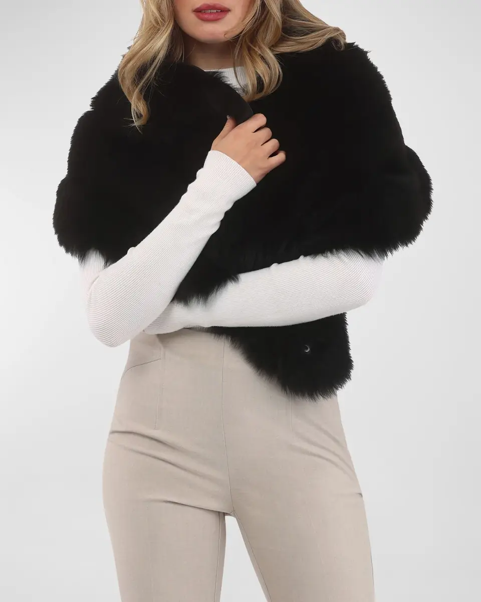 Gorski Reversible Merinillo Shearling Lamb Cape | Thumbnail 5 Gorski Reversible Merinillo Shearling Lamb Cape | Thumbnail 5