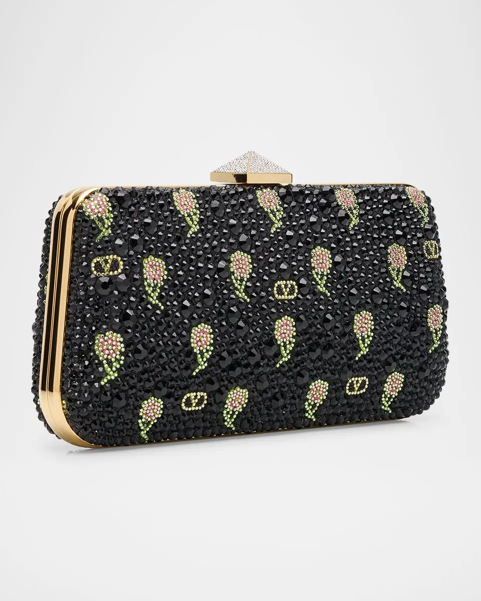 Valentino Garavani Carry Secrets VLOGO Flower Crystals Minaudiere | Thumbnail 3 Valentino Garavani Carry Secrets VLOGO Flower Crystals Minaudiere | Thumbnail 3