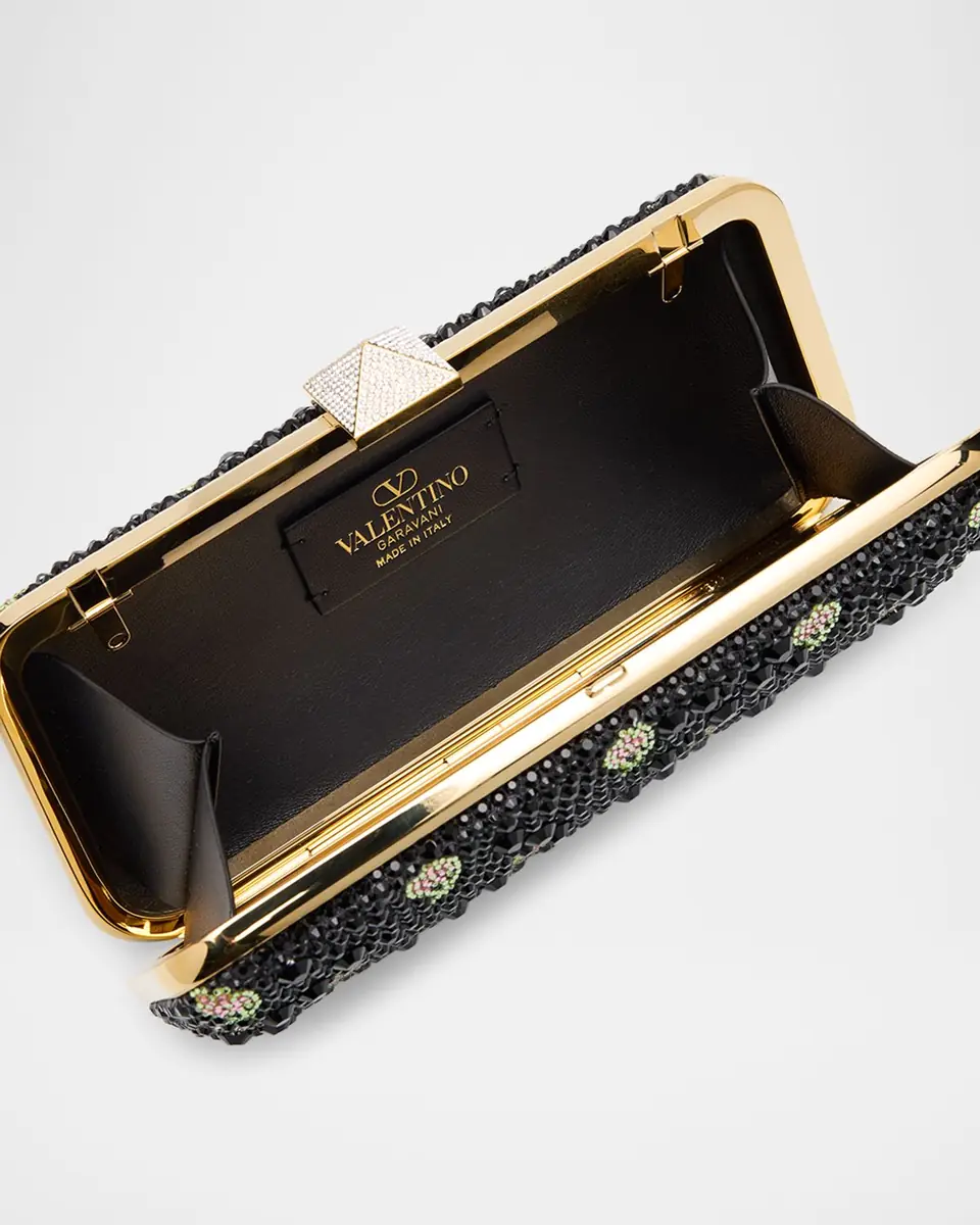 Valentino Garavani Carry Secrets VLOGO Flower Crystals Minaudiere | Thumbnail 4 Valentino Garavani Carry Secrets VLOGO Flower Crystals Minaudiere | Thumbnail 4