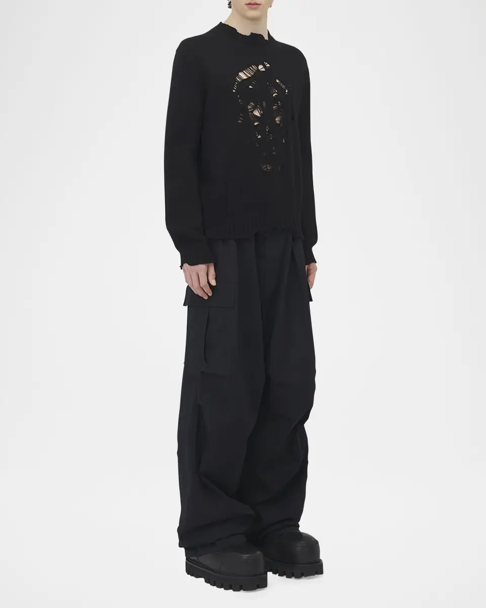 Alexander McQueen Men's Distressed Skull Sweater | Thumbnail 2