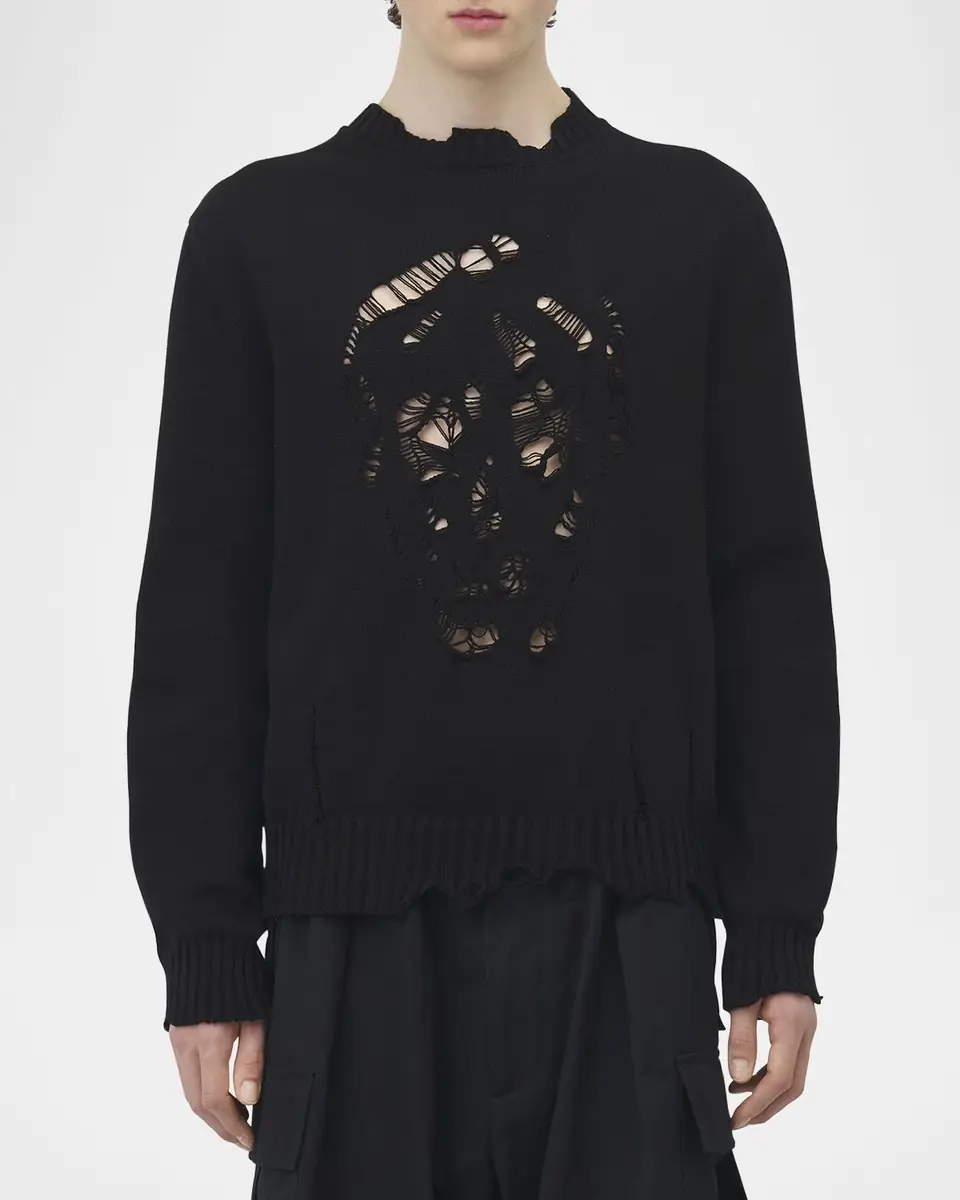 Alexander McQueen Men's Distressed Skull Sweater | Thumbnail 4