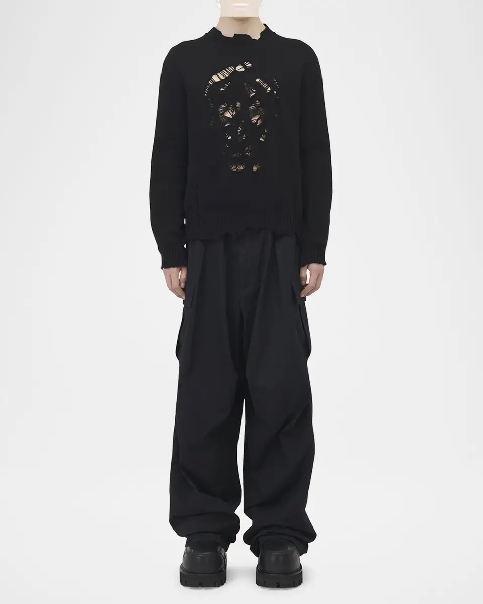 Alexander McQueen Men's Distressed Skull Sweater | Thumbnail 6