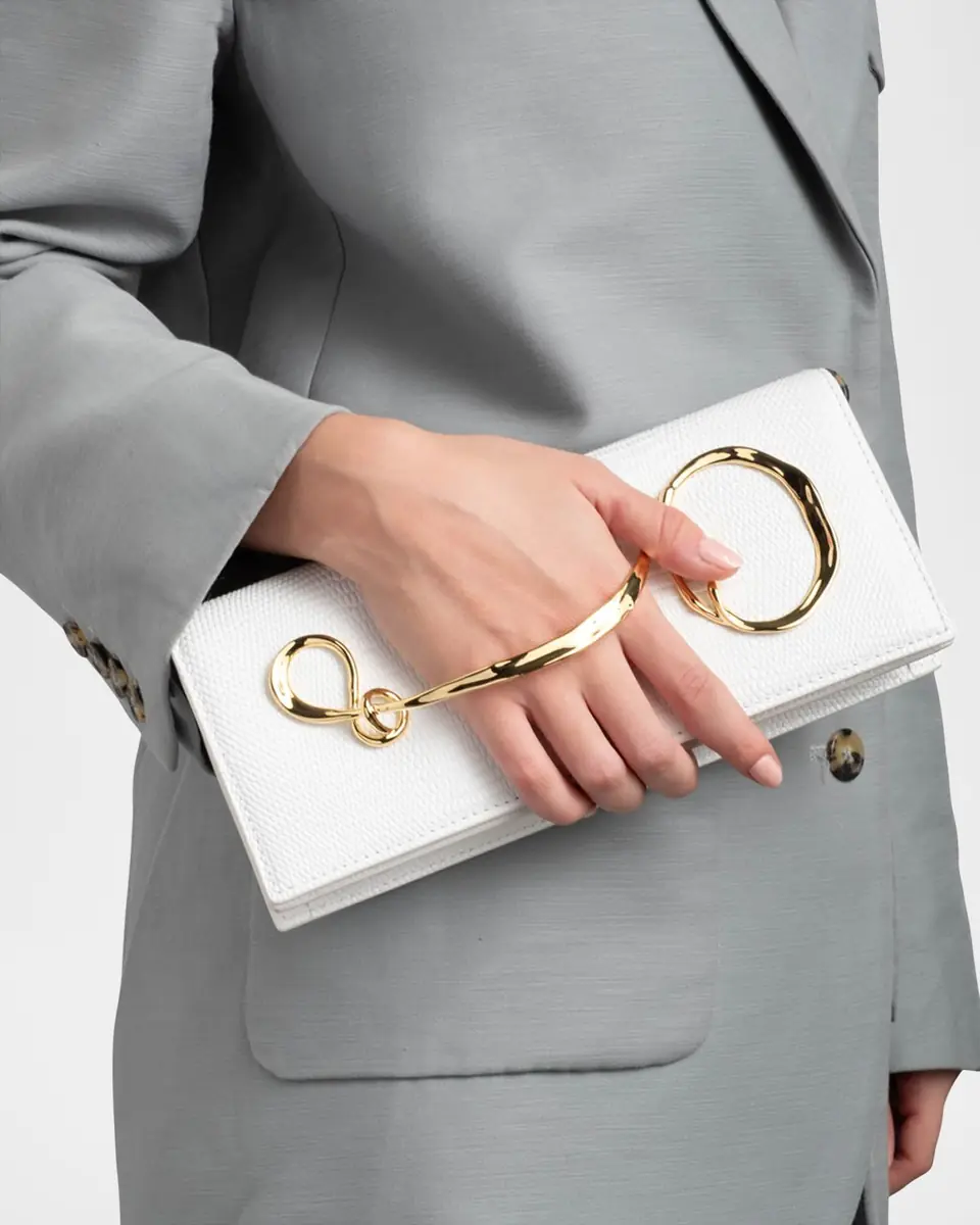 ALEXIS BITTAR Lizard-Embossed Leather Clutch Bag with Side Handle | Thumbnail 2 ALEXIS BITTAR Lizard-Embossed Leather Clutch Bag with Side Handle | Thumbnail 2