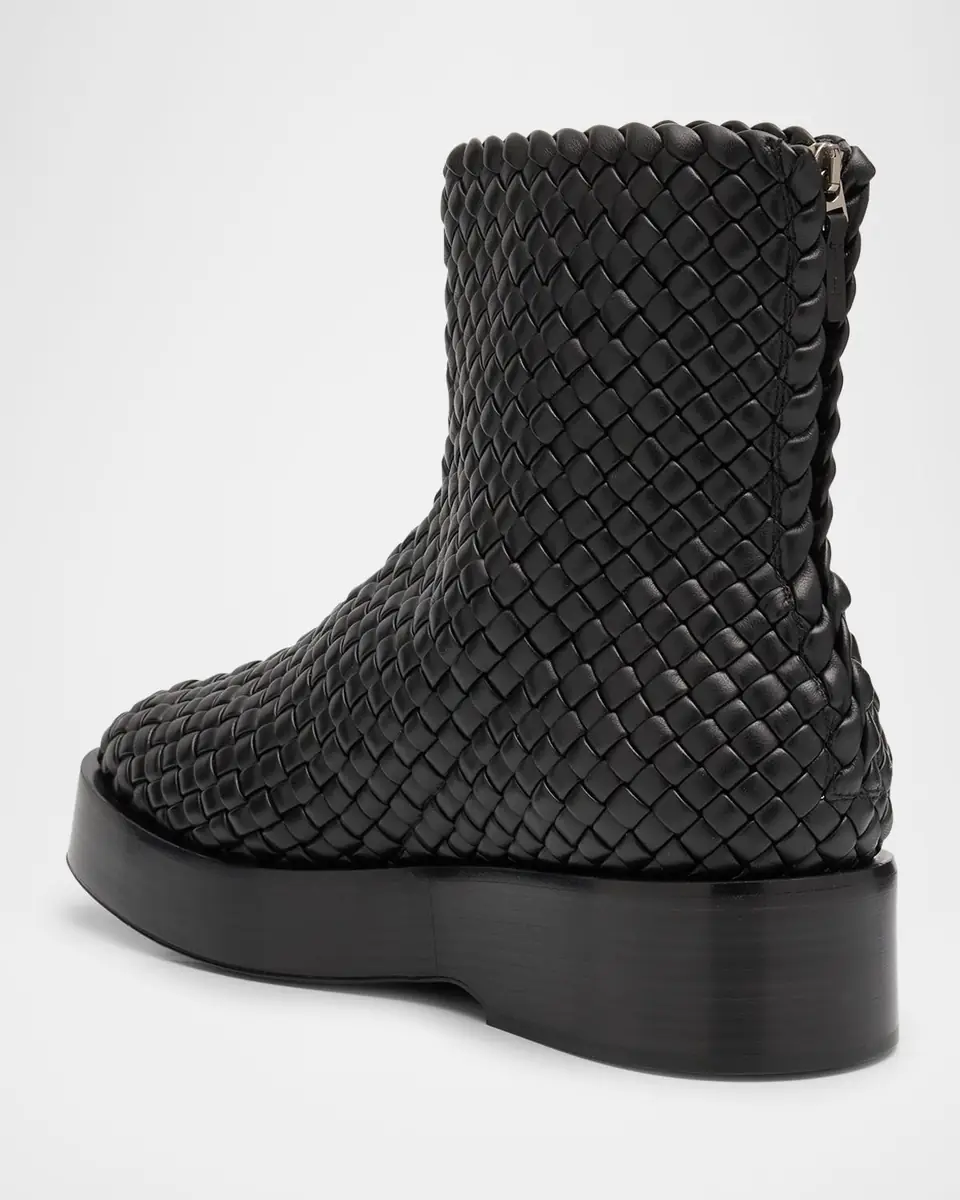 Bottega Veneta Men's Torino Intreccio Leather Zip Ankle Boots | Thumbnail 4 Bottega Veneta Men's Torino Intreccio Leather Zip Ankle Boots | Thumbnail 4
