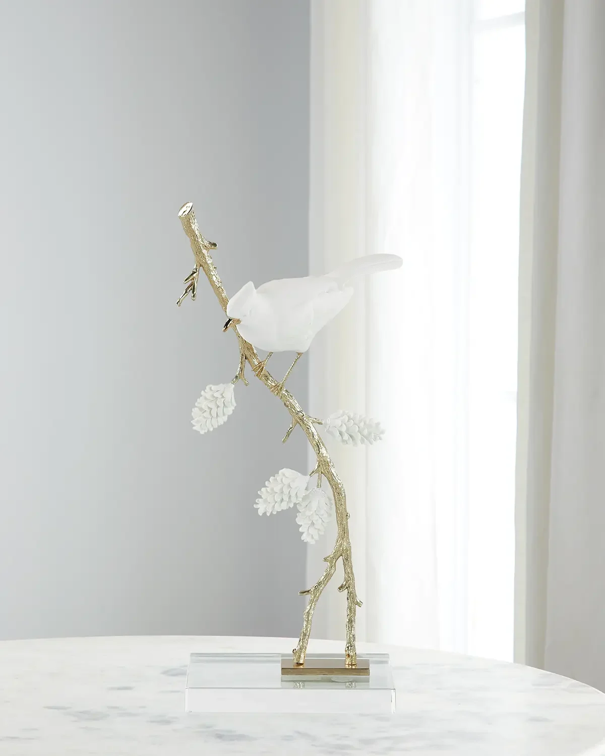 John-Richard Collection Porcelain Bird Sculpture on Pine Branch II