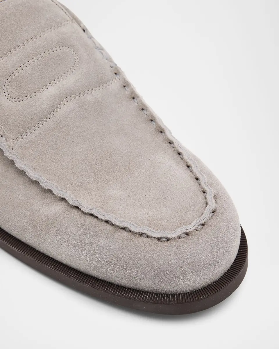 John Lobb Men's Pace Soft Suede Penny Loafers | Thumbnail 2