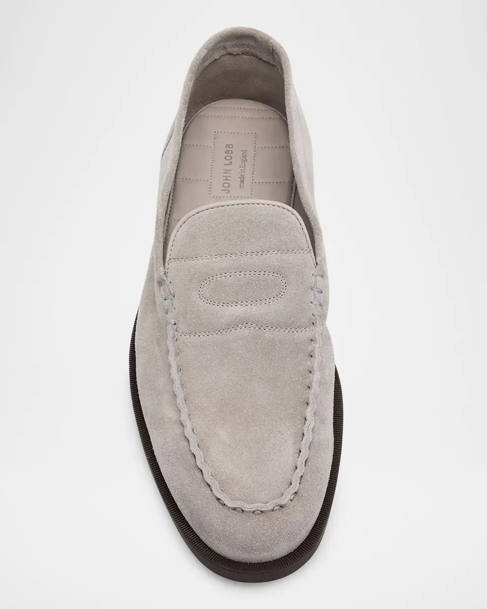 John Lobb Men's Pace Soft Suede Penny Loafers | Thumbnail 3
